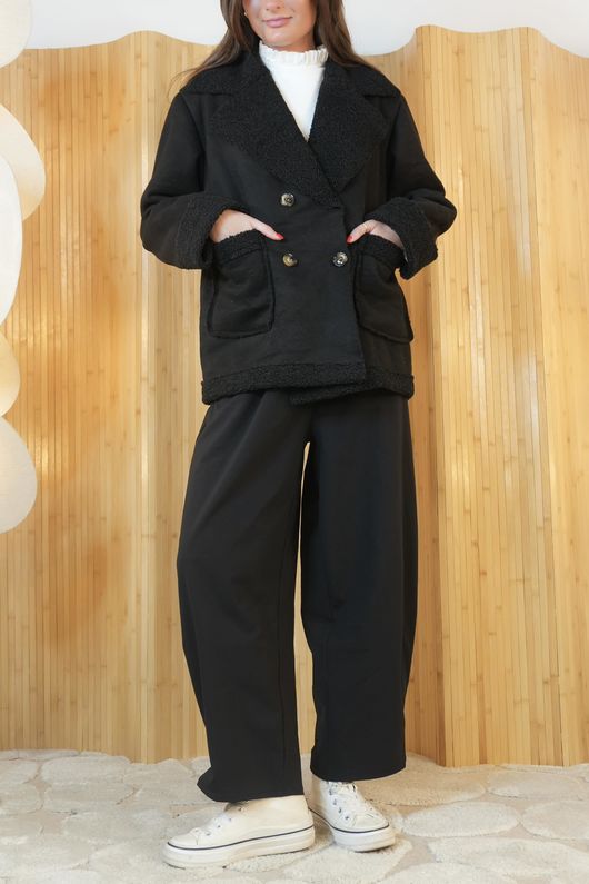 Shearling Flight Jacket Black /50=